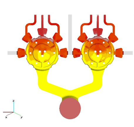 Die filling pattern simulation